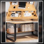 RackNRead Table | Study Working Home Office Desk | Pine Yellow Color - Image 5