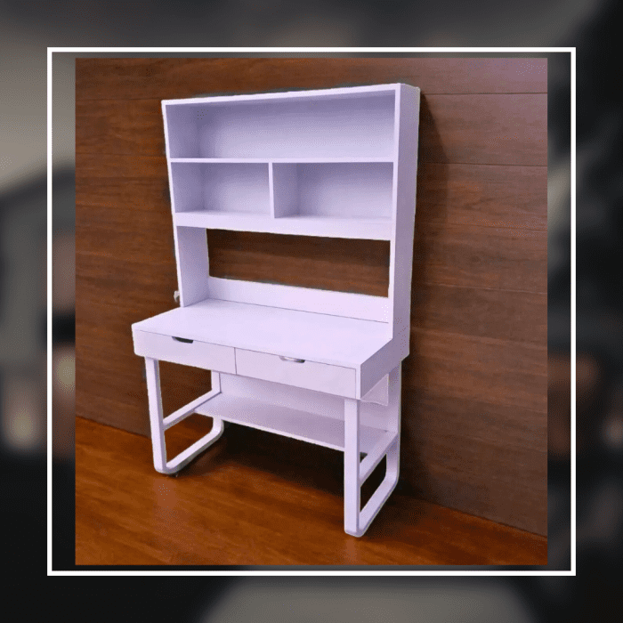 RackNRead ~Table | Study Working Home Office Desk With Smart book Rack | White Color | Customization Available - Image 8