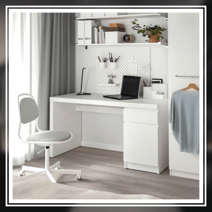 WisdomWorkstation | Study Table With Side Storage Box And Drawer | White - Image 5