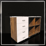 RacknRoll | Modern Home Office Storage Guide | Brown-White | Customization Available