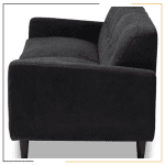 Miracles Couch by Modern Miracles Furniture Hub: Beige, grey, or dark grey linen upholstered sofa and loveseat with walnut wood finish and mid-century aesthetic, ideal for contemporary living rooms in Nepal