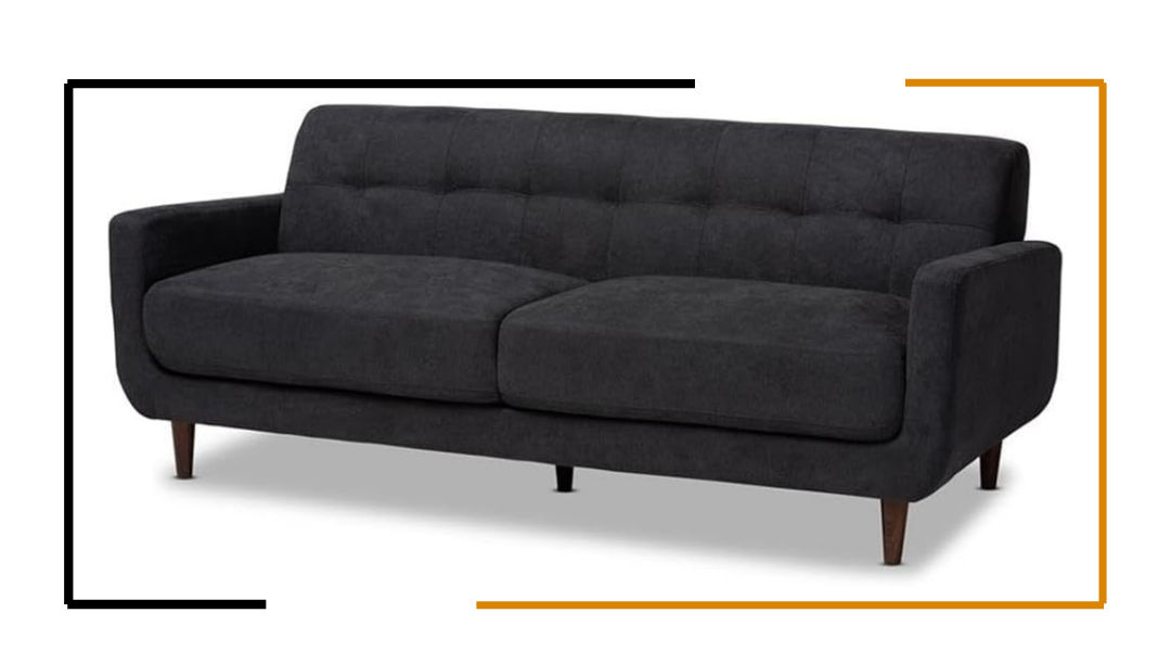 Miracles Couch | HandCrafted Sofa | Customization Available Miracles Couch by Modern Miracles Furniture Hub: Beige, grey, or dark grey linen upholstered sofa and loveseat with walnut wood finish and mid-century aesthetic, ideal for contemporary living rooms in Nepal