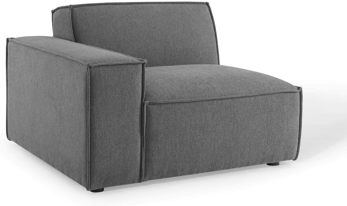 Saathi Sofa Handmade Premium Quality Sofa  Customization Saathi Sofa - a sleek and stylish black L-shaped sectional sofa with wooden legs, perfect for adding comfort and elegance to any living space.