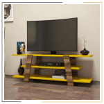 Modern Ramailo TV Stand with wall-mountable design and spacious shelves for media storage.