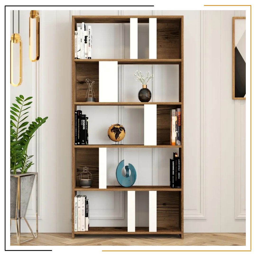 Minimal Bookshelf – Stylish Storage for Your Home Modern bookshelf with ample storage, crafted from durable melamine-coated particle board, perfect for any room.