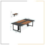 SABHA Meeting Table for offices in Nepal - Large black and brown conference table designed for modern offices