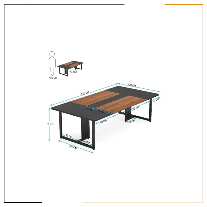 SABHA Meeting Table for offices in Nepal - Large black and brown conference table designed for modern offices