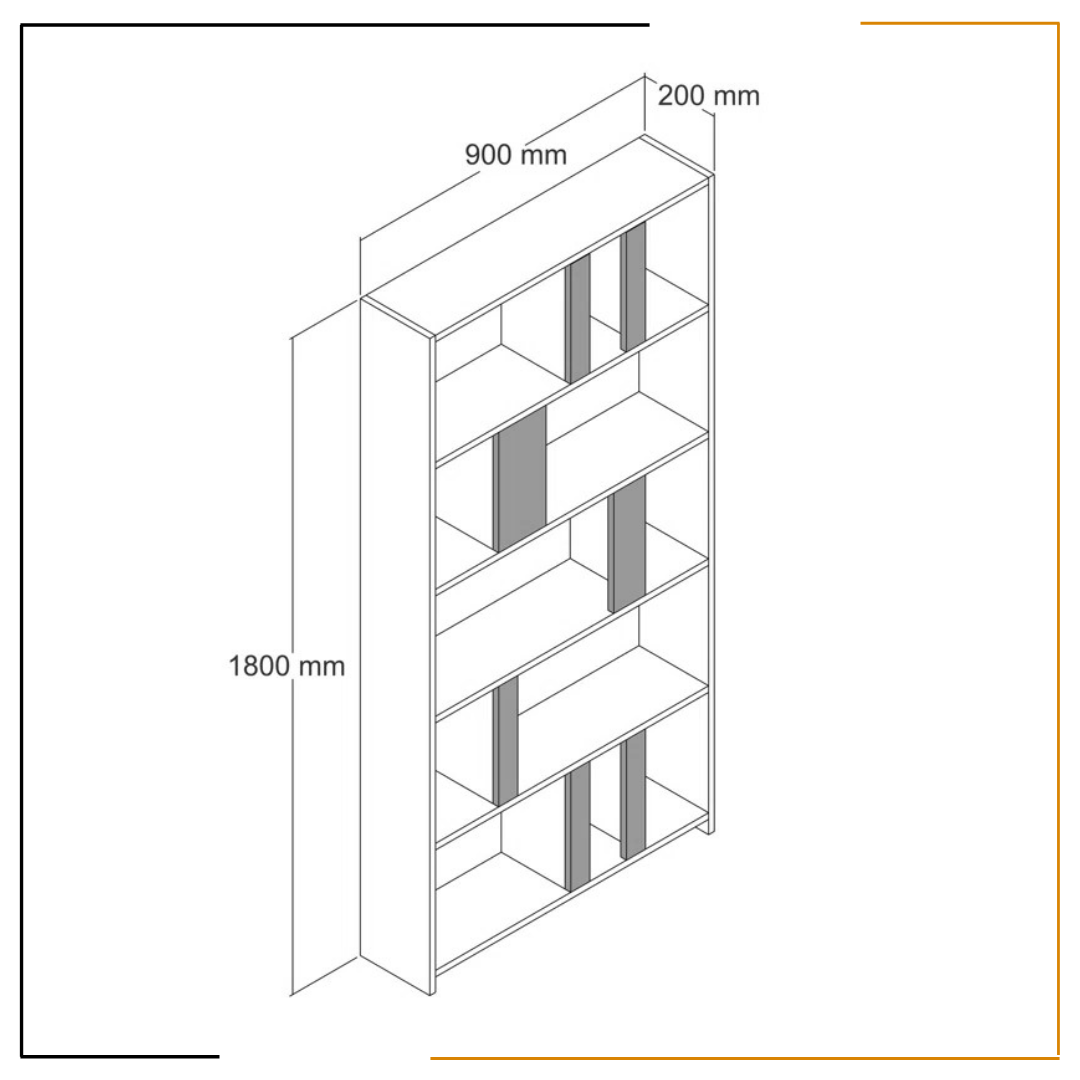 Minimal Bookshelf – Stylish Storage for Your Home Modern bookshelf with ample storage, crafted from durable melamine-coated particle board, perfect for any room.
