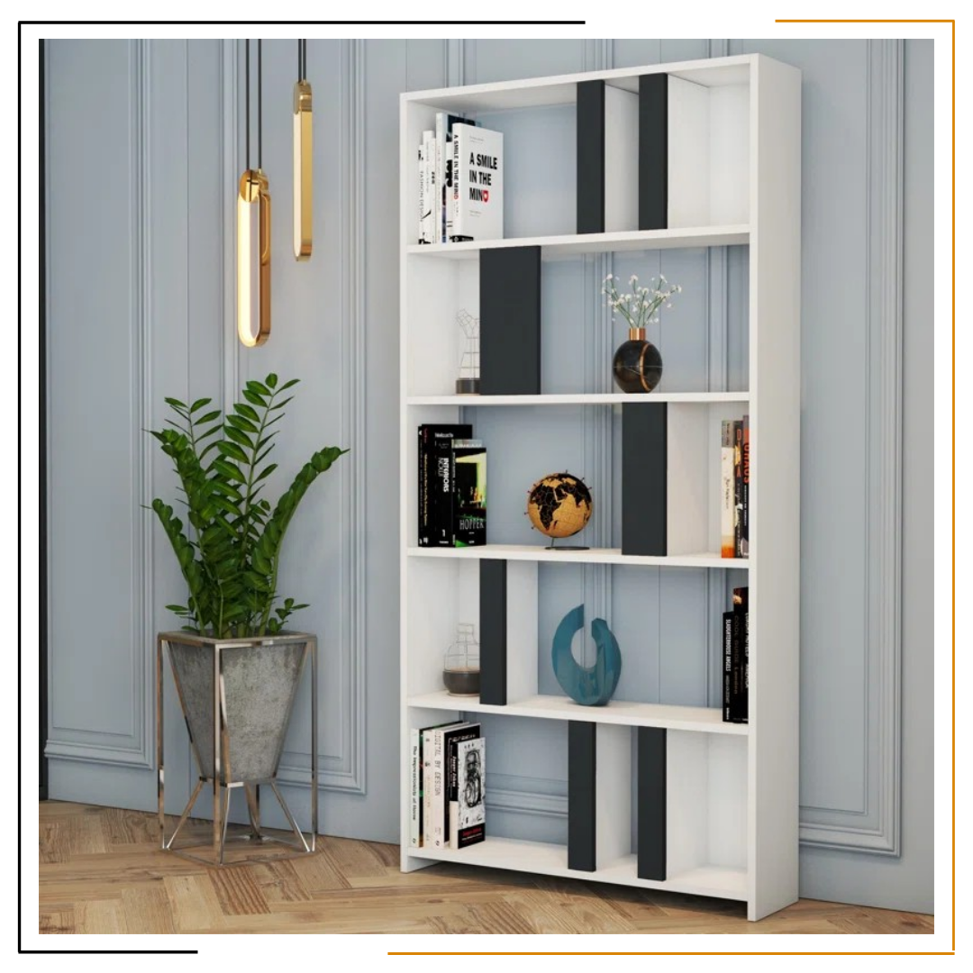 Minimal Bookshelf – Stylish Storage for Your Home Modern bookshelf with ample storage, crafted from durable melamine-coated particle board, perfect for any room.