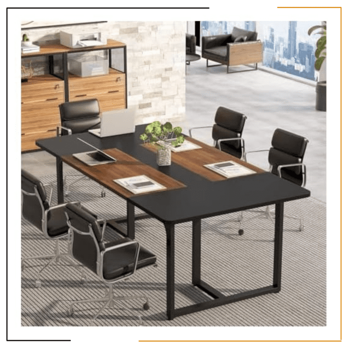 SABHA Meeting Table for offices in Nepal - Large black and brown conference table designed for modern offices