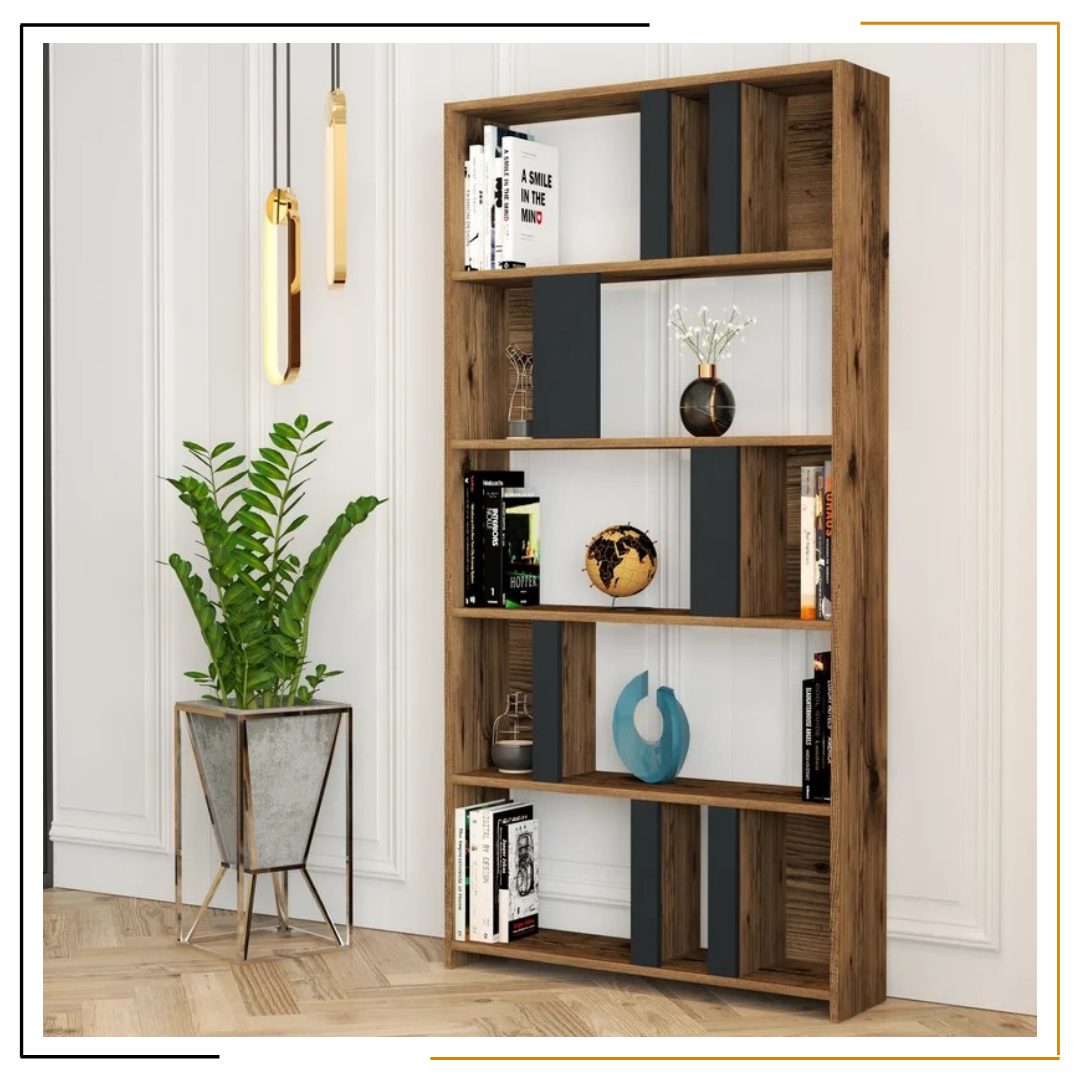 Minimal Bookshelf – Stylish Storage for Your Home Modern bookshelf with ample storage, crafted from durable melamine-coated particle board, perfect for any room.