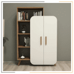 This elegant storage bookcase combines functionality and modern design, featuring open shelves for books and decorative items, alongside a spacious closed section for concealed storage. Crafted with high-quality wood, it brings both style and organization to your living or office space. The clean lines and minimalist design make it a perfect fit for contemporary interiors.