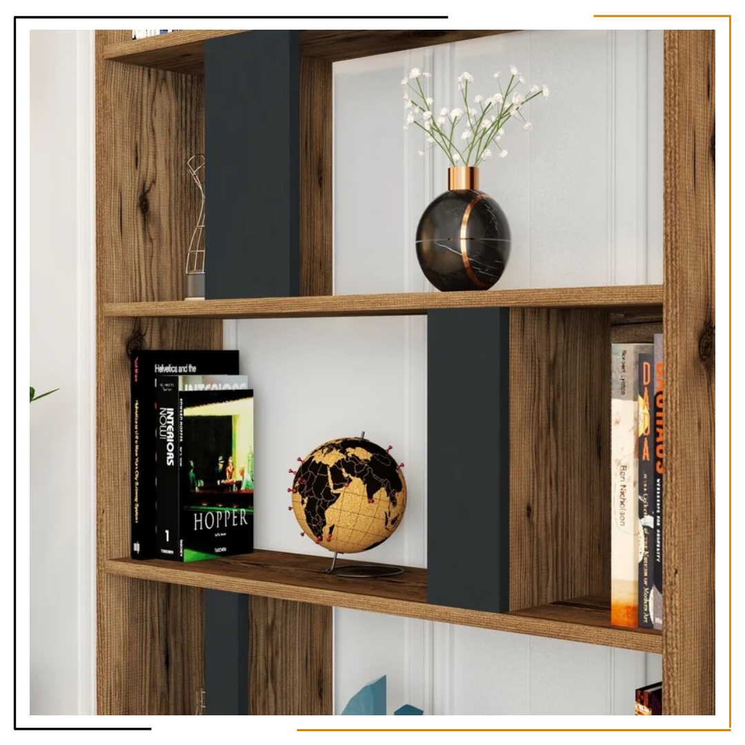 Minimal Bookshelf – Stylish Storage for Your Home Modern bookshelf with ample storage, crafted from durable melamine-coated particle board, perfect for any room.