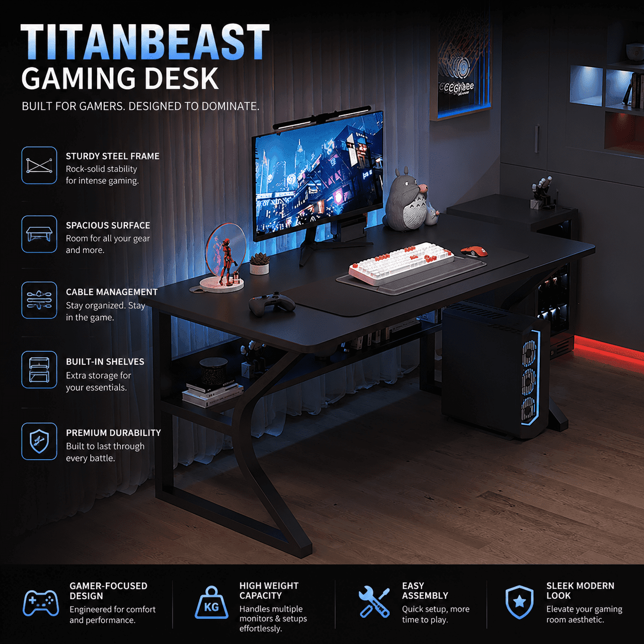 Titan Beast Gaming Desk: A Stylish Handmade Desk from Nepal